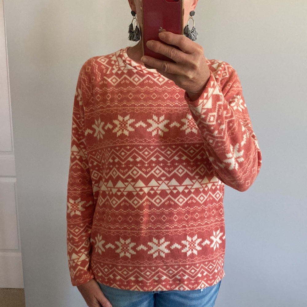 Brushed Hacci Fair Isle Long Sleeve Top - Picture 5 of 9